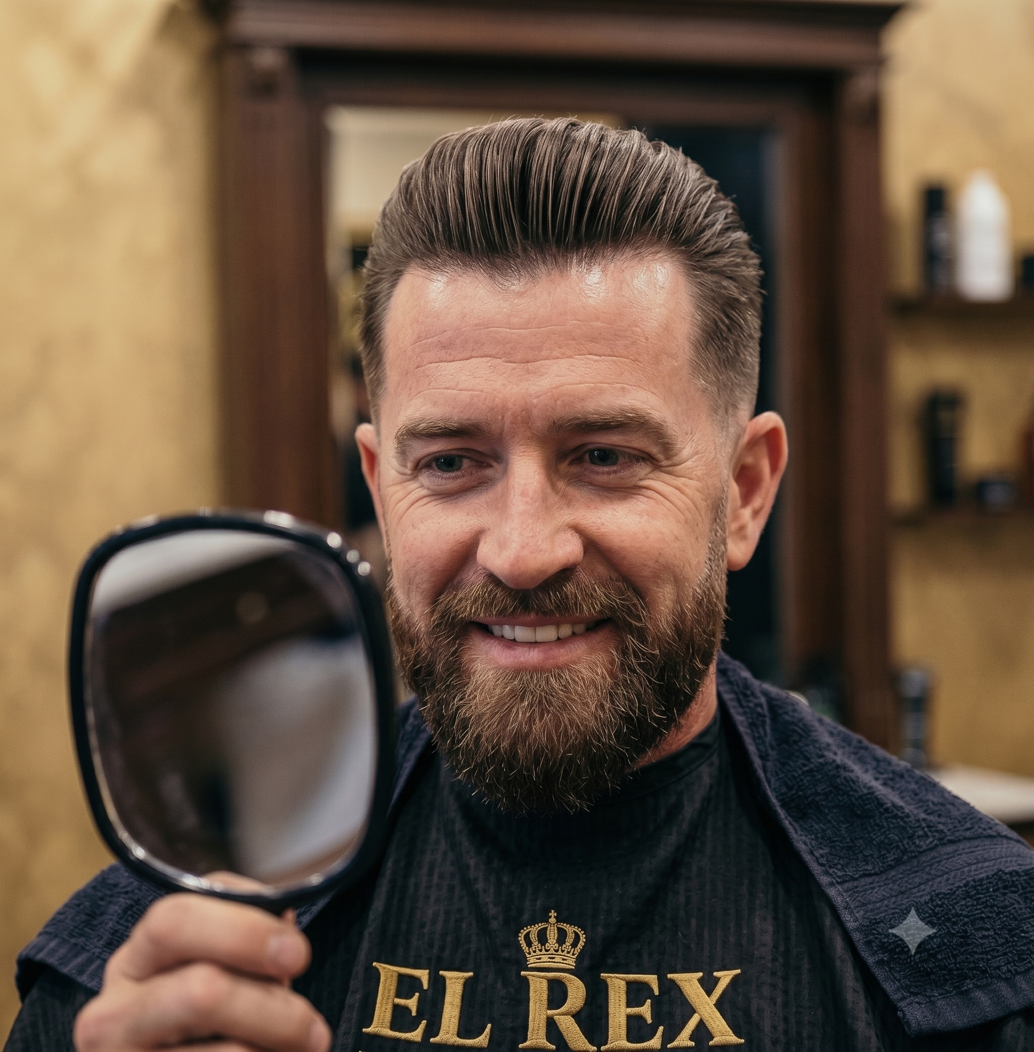 Cliente con corte realizado en El Rex Barber Club